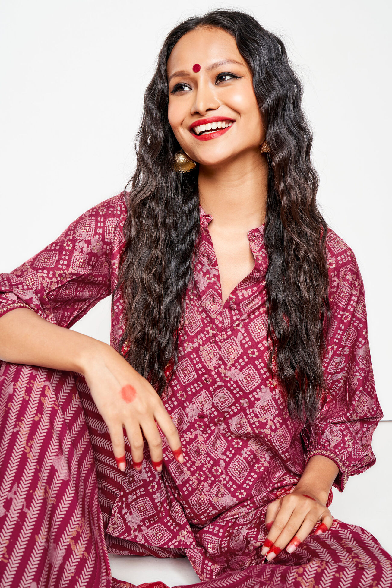 Anokhi Kurta Set, Red, image 6